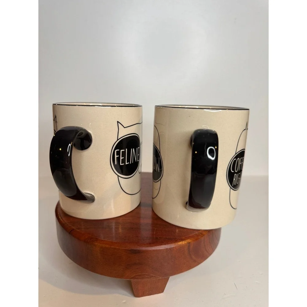 PET by Home Essentials Cat Mugs Set of 2 Feline Great Coffee Right Meow